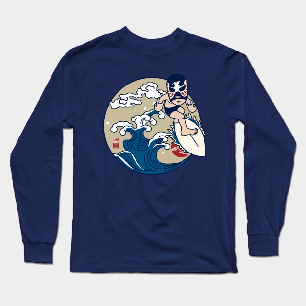 SURF LUCHADOR#2 Long Sleeve T-Shirt by RK58